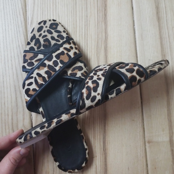NWOT Leopard Cora crisscross sandals - Picture 3 of 4